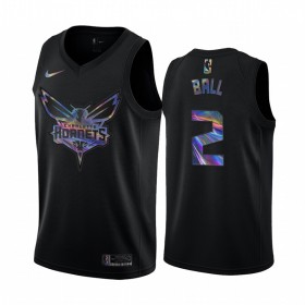 Män Charlotte Hornets Tröja LaMelo Ball 2 Iridescent HWC Collection Swingman